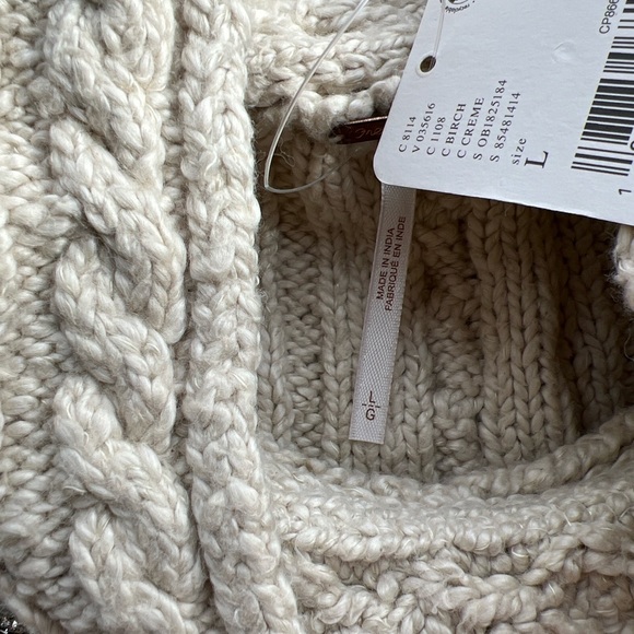 Free People Icicle Embellished Chandeliers Mock Neck Cropped Sweater - Picture 7 of 7